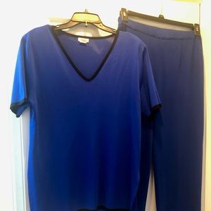 Misook set top & pants blue medium large